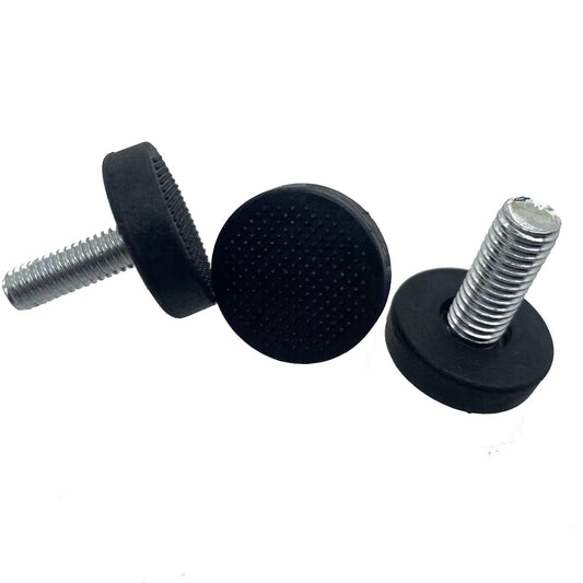 24 Pieces 1/4"-20 Thread Furniture Feet, Black Adjustable Table Leg Leveling Feet, Screw-On Leveling Feet, V1189-HB001WSRT00015
