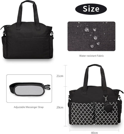 Baby Storage Bag - Multifunctional Diaper Bag with 13 Compartments - Including Special Pacifier Pocket - V1189-HB001WSRT00022