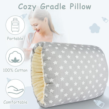 Nursing Pillow - For Breast and Bottle Feeding - Adjustable Height - Suitable for Crib and Bed - Washable V1189-HB001WSRT00024