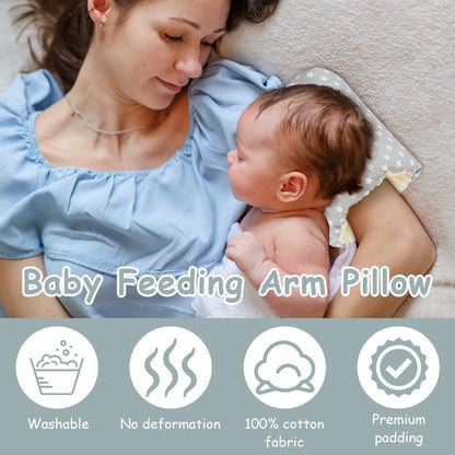 Nursing Pillow - For Breast and Bottle Feeding - Adjustable Height - Suitable for Crib and Bed - Washable V1189-HB001WSRT00024