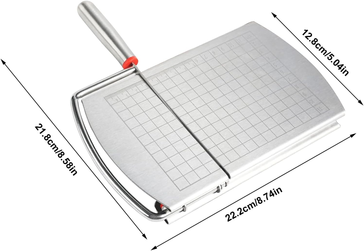 Cheese Cutter - Stainless Steel Blade with Measuring Scale - For Block Cheese and Sausage - Multifunctional V1189-HB001WSRT00029