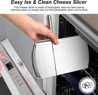 Cheese Cutter - Stainless Steel Blade with Measuring Scale - For Block Cheese and Sausage - Multifunctional V1189-HB001WSRT00029