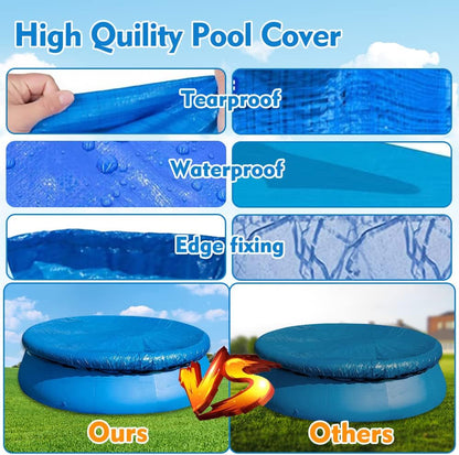 Swimming pool cover - Round pool cover - For above-ground pools - Waterproof and dustproof protective cover - V1189-HB001ZSSA00003