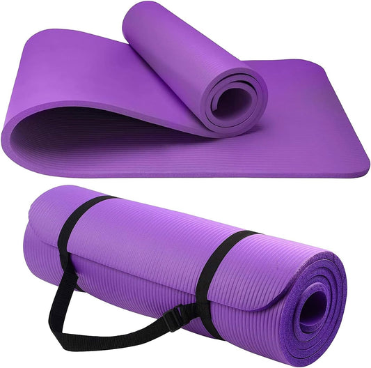 Yoga Mat - Unisex - Non-slip Thick Foam Fitness Exercise Mat - With Portable Strap - Lightweight Home Fitness V1189-HB001ZSSA00050