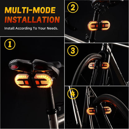 LED Bicycle Rear Light - with Turn Signal - Split Bicycle Rear Light - Bicycle Indicator Light USB V1189-HB001ZSSA00073