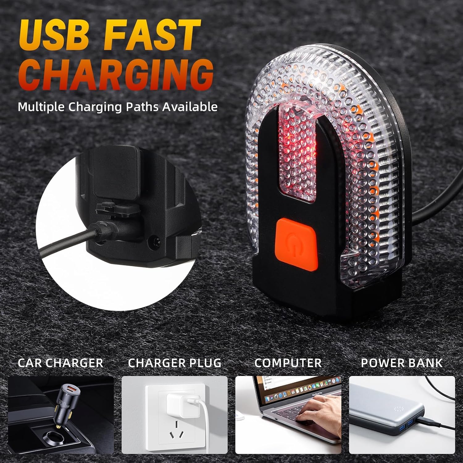 LED Bicycle Rear Light - with Turn Signal - Split Bicycle Rear Light - Bicycle Indicator Light USB V1189-HB001ZSSA00073