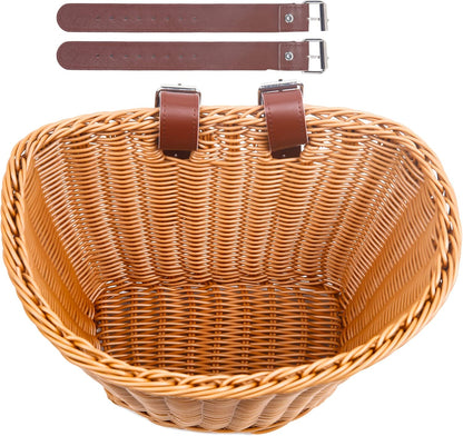 Bicycle basket - D-shaped bicycle basket for the handlebars - Storage box for the handlebars - Woven plastic V1189-HB001ZSSA00076