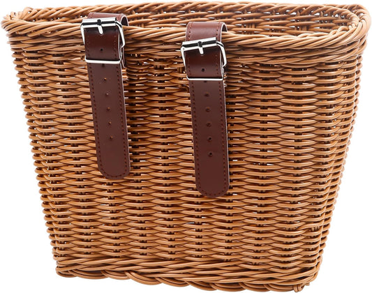 Bicycle basket - D-shaped bicycle basket for the handlebars - Storage box for the handlebars - Woven plastic V1189-HB001ZSSA00076