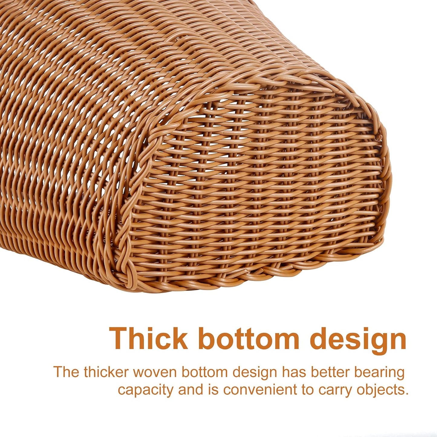 Bicycle basket - D-shaped bicycle basket for the handlebars - Storage box for the handlebars - Woven plastic V1189-HB001ZSSA00076