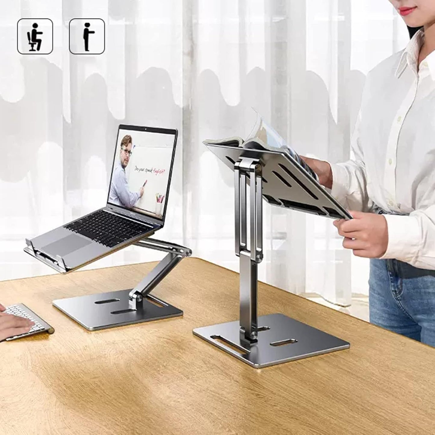 Computer Stand - Adjustable Lift Stand - Suitable for laptop, tablet, textbooks, cookbooks and magazines - V1189-HB001ZSSB00121