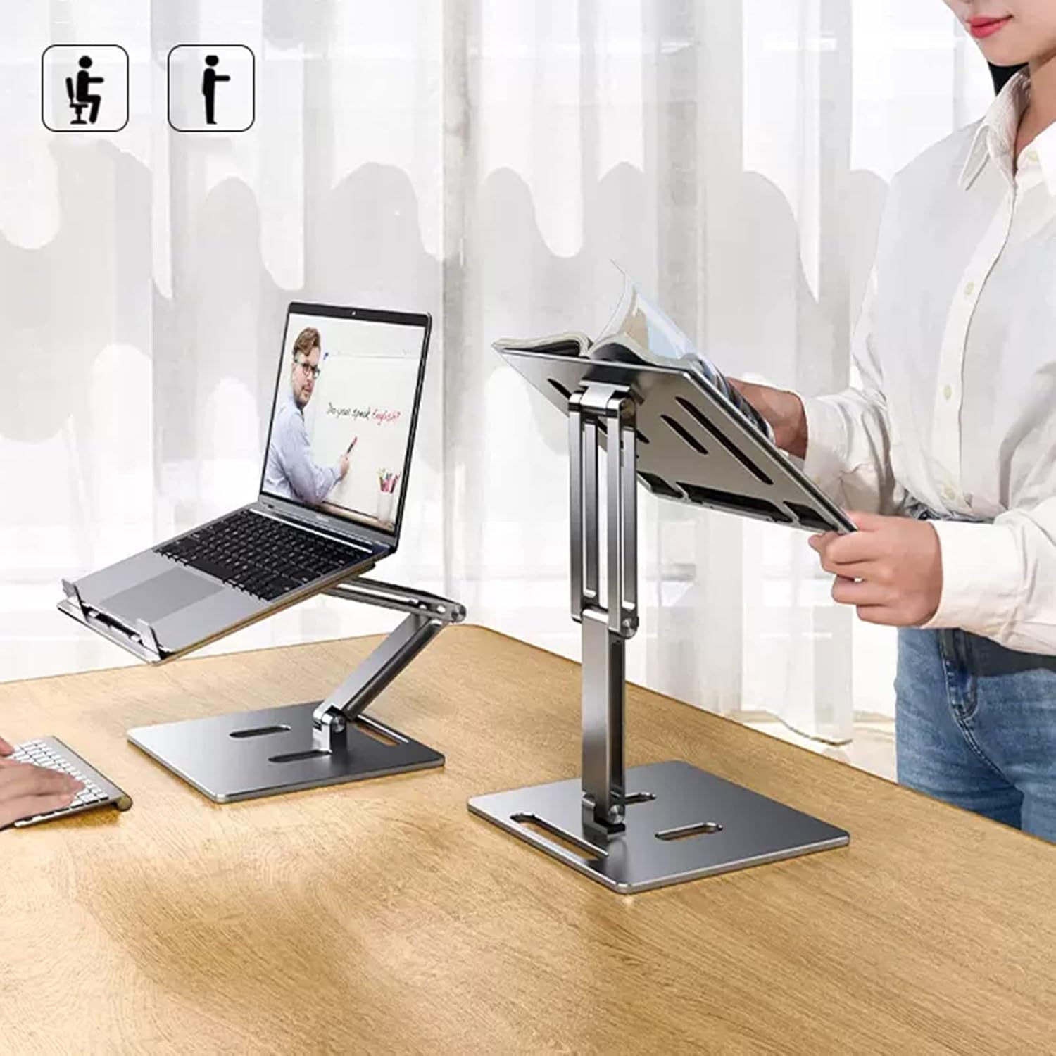Computer Stand - Adjustable Lift Stand - Suitable for laptop, tablet, textbooks, cookbooks and magazines - V1189-HB001ZSSB00121