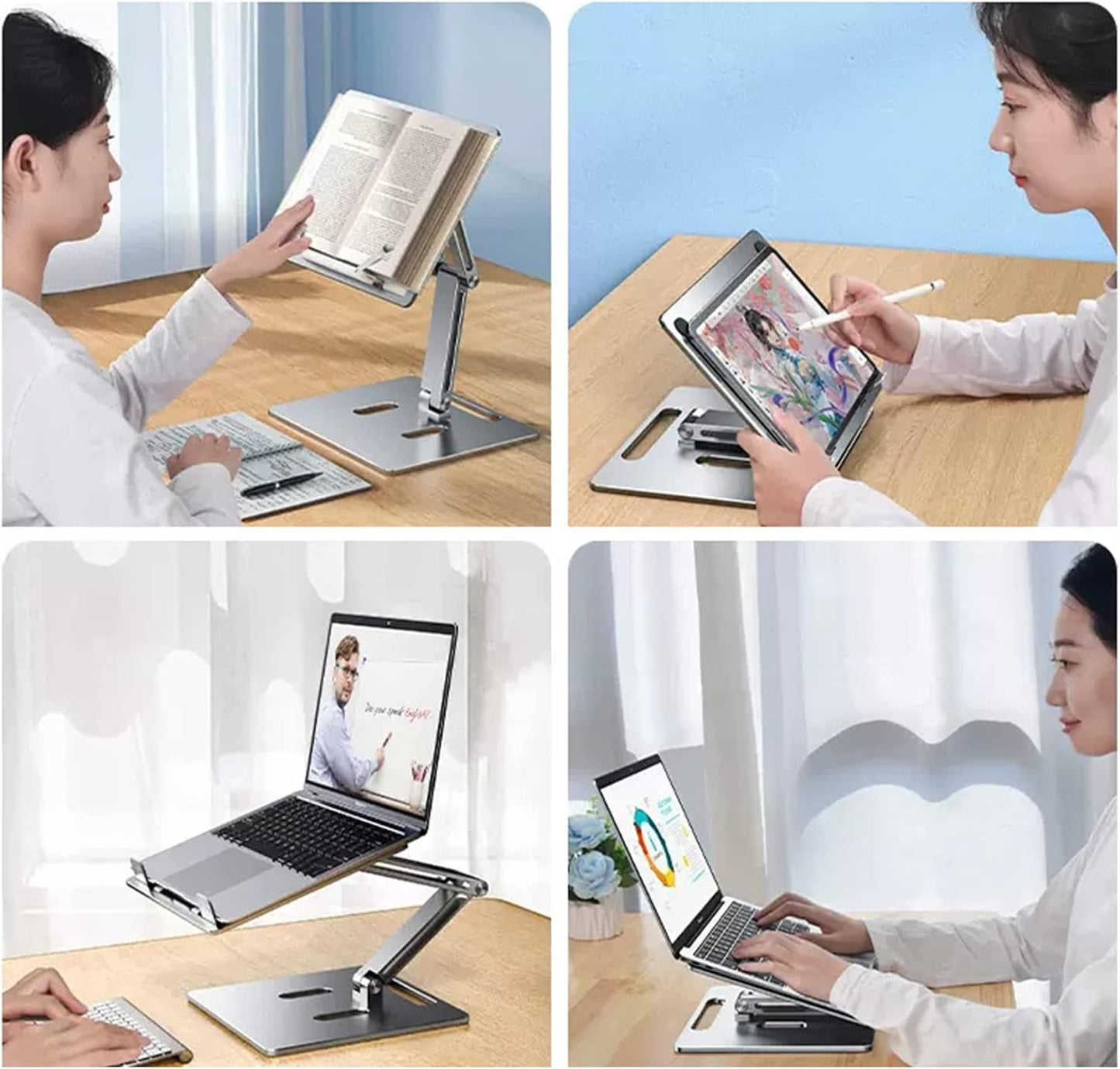 Computer Stand - Adjustable Lift Stand - Suitable for laptop, tablet, textbooks, cookbooks and magazines - V1189-HB001ZSSB00121