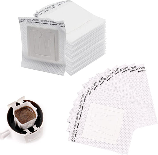 Coffee Filter Bags - with Hanging Loop - Portable Paper Coffee Filters for Most Cups - Travel, Camping, Home, V1189-HB001ZSSG00011