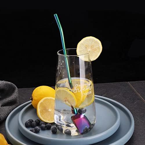 Straws - Tea Egg - Reusable and Removable Spoon - Tea Egg Accessories - 304 Stainless Steel - 8 Pieces - With V1189-HB001ZSSG00015