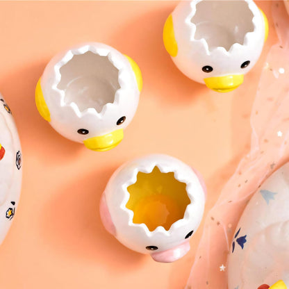 Egg White Separator - Ceramic Egg Yolk Separator - Portable Kitchen Gadget - Yellow Chicken - 2 Pieces V1189-HB001ZSSG00055