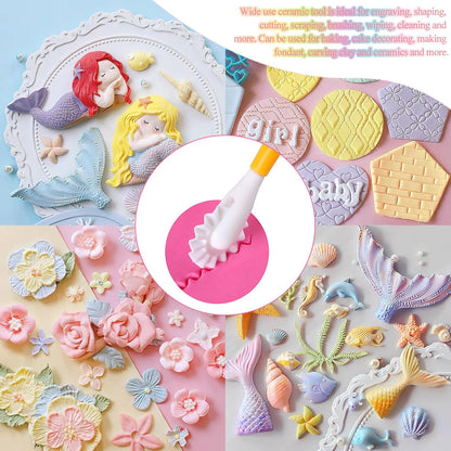 Fondant Tools - Cake Decorating Tools - Icing Clay Tools - Cake Modeling Cutting Tools - Sugarcraft Sculpture V1189-HB001ZSSG00056