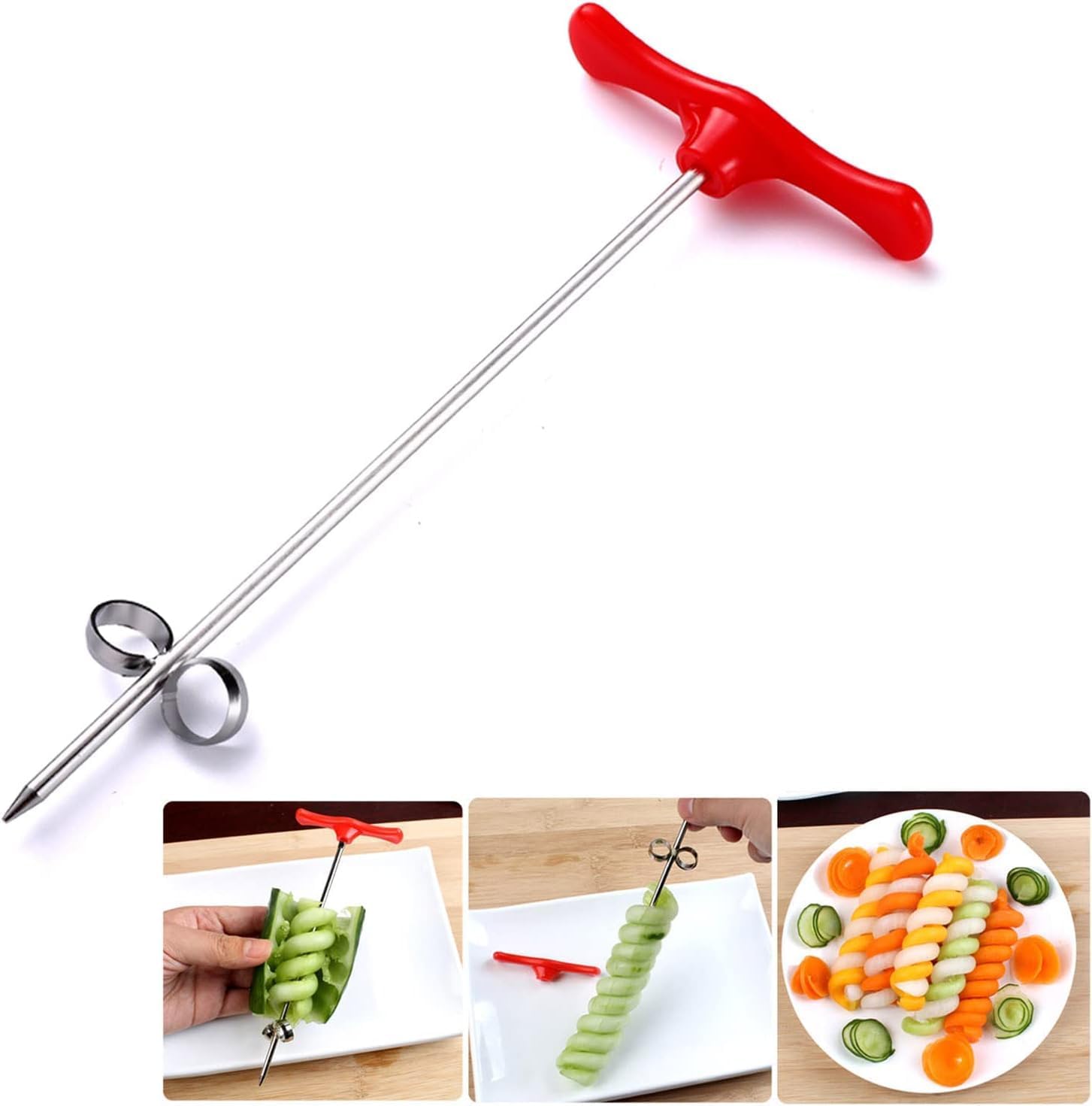 Vegetable cutter - Cutting tools - Potato, carrot, cucumber salad cutter - Manual spiral cutter - Baking - 20 V1189-HB001ZSSG00058