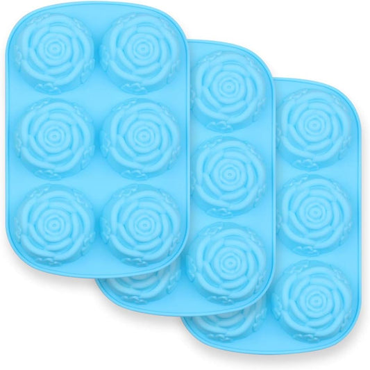 Cavity Flower Shaped Silicone Molds - Non-Stick Silicone, Jumbo Roses, Suitable for Candy, Chocolate, Jelly, V1189-HB001ZSSG00062