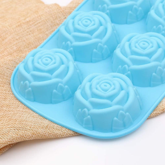 Cavity Flower Shaped Silicone Molds - Non-Stick Silicone, Jumbo Roses, Suitable for Candy, Chocolate, Jelly, V1189-HB001ZSSG00062