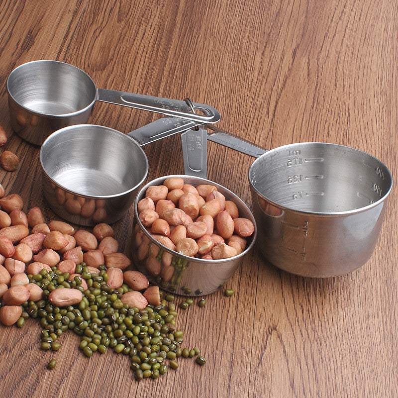Stainless Steel Measuring Cups - 60, 80, 120, 235 ml - Silver - Set of 4 V1189-HB001ZSSG00064