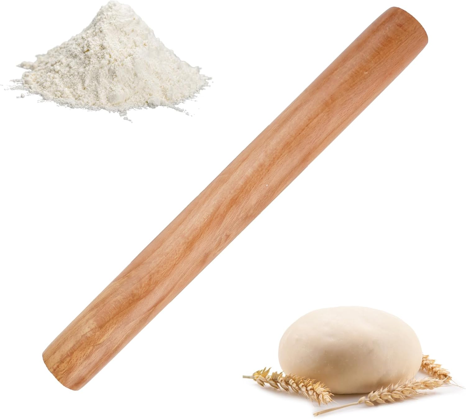Rolling Pin - Beech Wood - Smooth Non-Stick Coating - Suitable for Baking Dough, Fudge, Pizza, Cookies, Bread V1189-HB001ZSSG00065
