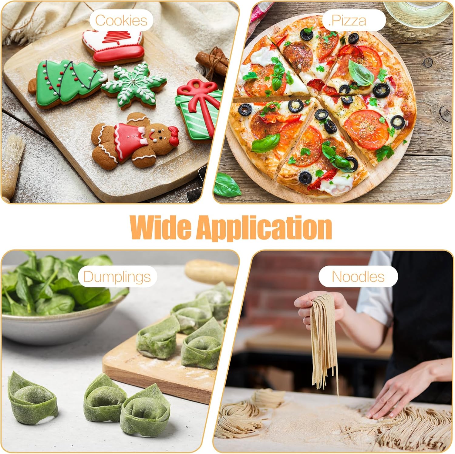 Rolling Pin - Beech Wood - Smooth Non-Stick Coating - Suitable for Baking Dough, Fudge, Pizza, Cookies, Bread V1189-HB001ZSSG00065