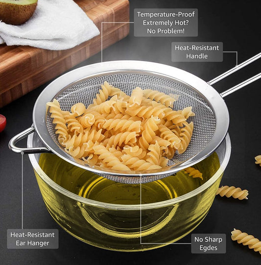 Strainers - Marine Grade Stainless Steel - Fine Mesh - Heat Resistant - No Sharp Edges - Corrosion Resistant V1189-HB001ZSSG00066