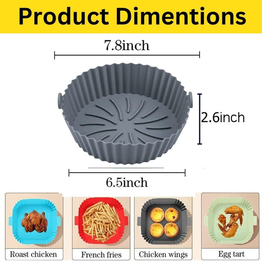 Silicone Air Fryer Liners - Non-Stick, Greaseproof, Waterproof - Food Grade Silicone Baking Pans - Microwave V1189-HB001ZSSG00130