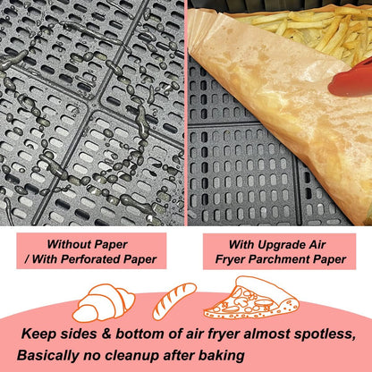 Silicone Baking Paper - Suitable for Airfryer Liners - Compatible with Dual-Zone Fryers - 100 Pieces V1189-HB001ZSSG00131