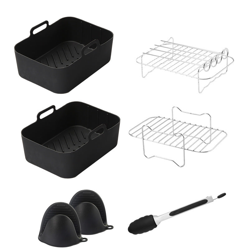 Airfryer Accessory Set - Silicone Liner, Grill, Steam Basket, Baking Tray and Pan - Set of 7 V1189-HB001ZSSG00133