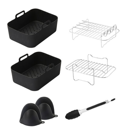 Airfryer Accessory Set - Silicone Liner, Grill, Steam Basket, Baking Tray and Pan - Set of 7 V1189-HB001ZSSG00133