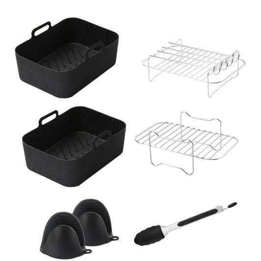 Airfryer Accessory Set - Silicone Liner, Grill, Steam Basket, Baking Tray and Pan - Set of 7 V1189-HB001ZSSG00133