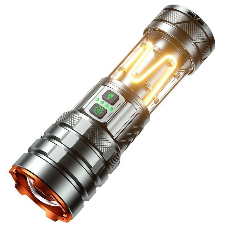 Flashlight - Type-C Super Bright Rechargeable - Multifunctional Large Capacity - Camping - Black - V1189-HB001ZSSG00134