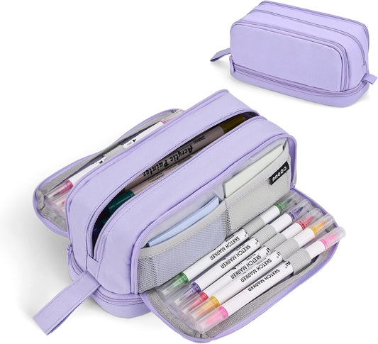 Pencil Case - Large Capacity Pencil Case - Suitable for Girls and Boys - With 4 Compartments - V1189-HB001ZSSG00136