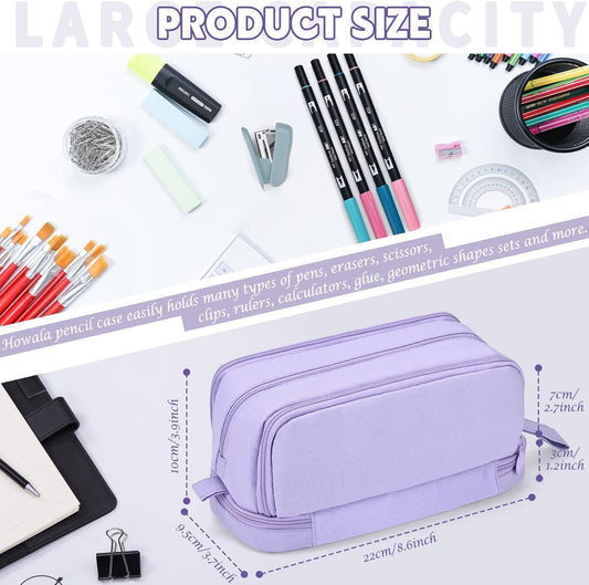 Pencil Case - Large Capacity Pencil Case - Suitable for Girls and Boys - With 4 Compartments - V1189-HB001ZSSG00136