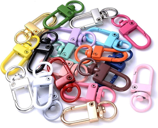 Colorful Key Ring with Lock - Metal Carabiner - Keyring - Car DIY Jewelry Accessories - Pack of 30 (Color: V1189-HB001ZSSG00159