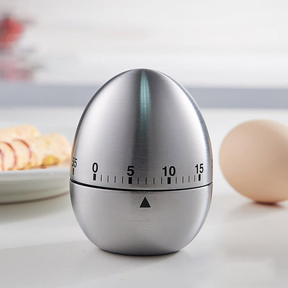 Egg Timer - Kitchen Timer - Analogue Kitchen Timer - Mechanical Kitchen Timer - Timer - Egg - Stainless Steel V1189-HB001ZSSG00188