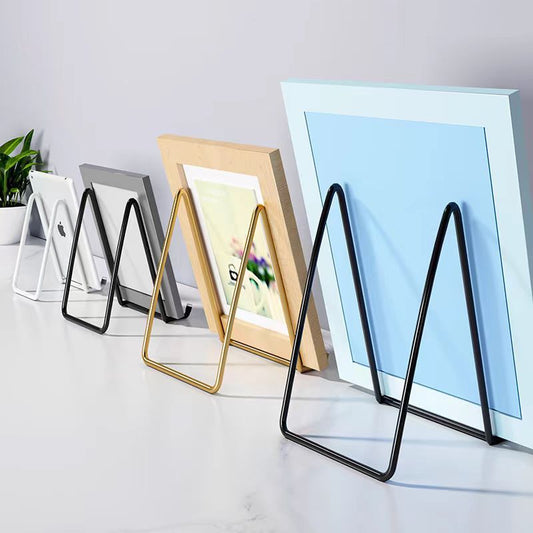 Photo Frame Stand - Set of 4 - Medal and Certificate Stand - Creative Standing Glass Photo Stand - Black V1189-HB001ZSSG00213