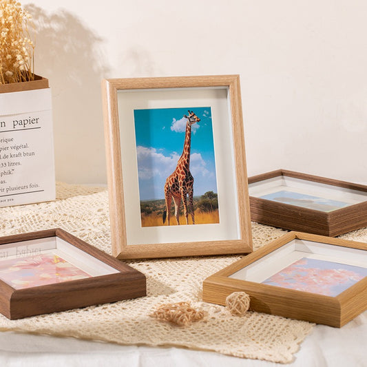 Photo frame - Wooden display stand 6 inch - Wall mounted - Solid wood photo frame - Scandinavian style - V1189-HB001ZSSI00220