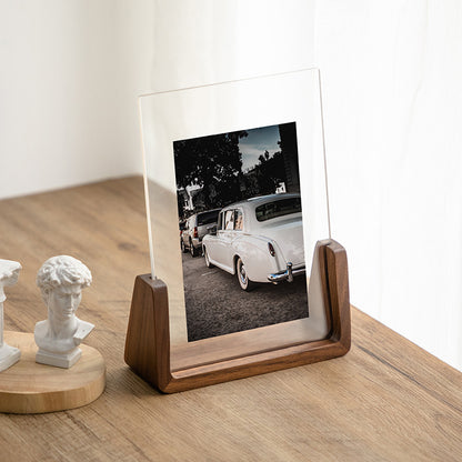 Photo Frame - Solid Wood Photo Frame - Acrylic - Table Decoration - Creative Gift Ornaments - U-Shaped Photo V1189-HB001ZSSI00221
