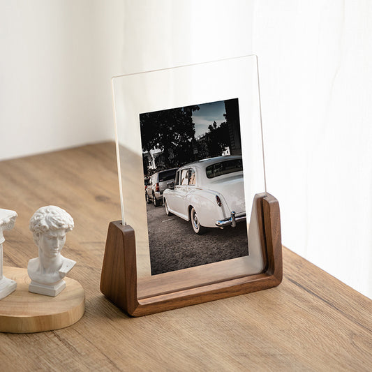 Photo Frame - Solid Wood Photo Frame - Acrylic - Table Decoration - Creative Gift Ornaments - U-Shaped Photo V1189-HB001ZSSI00221