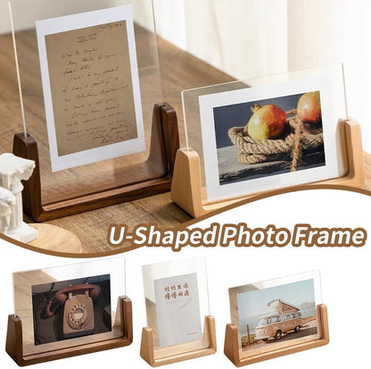 Photo Frame - Solid Wood Photo Frame - Acrylic - Table Decoration - Creative Gift Ornaments - U-Shaped Photo V1189-HB001ZSSI00221