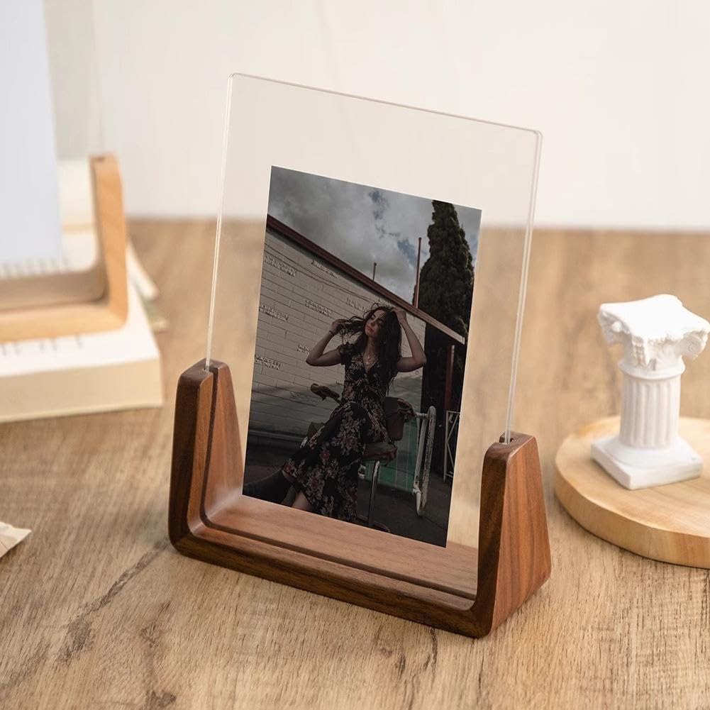 Photo Frame - Solid Wood Photo Frame - Acrylic - Table Decoration - Creative Gift Ornaments - U-Shaped Photo V1189-HB001ZSSI00221