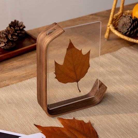 Photo Frame - Black Walnut - Transparent Acrylic Display Stand - Picture Frame, Photo Frame, Desk Ornament - V1189-HB001ZSSI00223