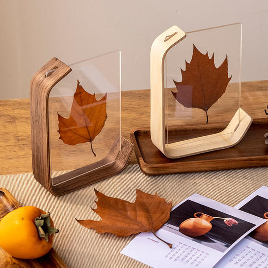 Photo Frame - Black Walnut - Transparent Acrylic Display Stand - Picture Frame, Photo Frame, Desk Ornament - V1189-HB001ZSSI00223