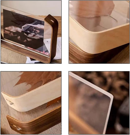 Photo Frame - Black Walnut - Transparent Acrylic Display Stand - Picture Frame, Photo Frame, Desk Ornament - V1189-HB001ZSSI00223