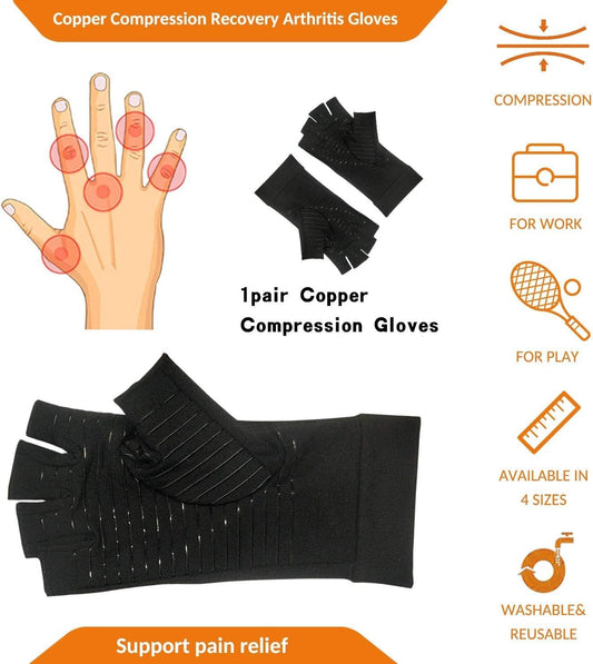 Rheumatism Gloves - Compression Gloves - Unisex - Osteoarthritis - Rheumatism - Arthritis - RSI - Carpal V1189-HB001ZSST00199