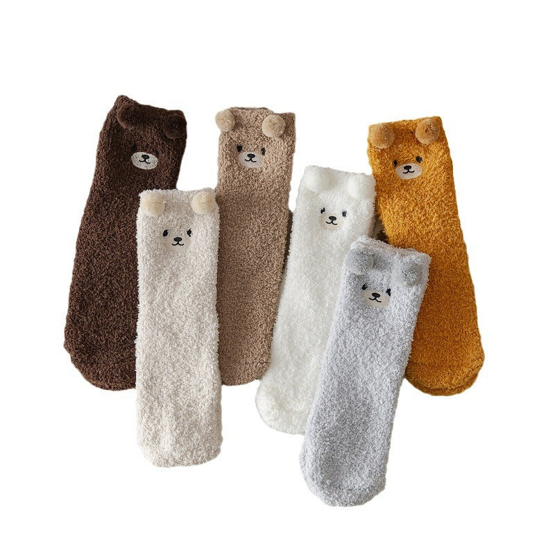 Socks - Cocoon Teddy Bear - Soft - One size - 6 pairs V1189-HB001ZSST00216