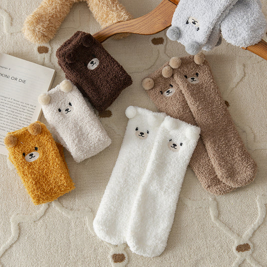 Socks - Cocoon Teddy Bear - Soft - One size - 6 pairs V1189-HB001ZSST00216