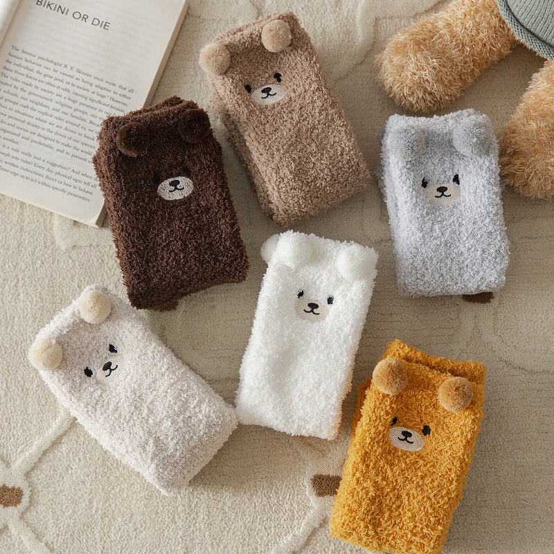 Socks - Cocoon Teddy Bear - Soft - One size - 6 pairs V1189-HB001ZSST00216